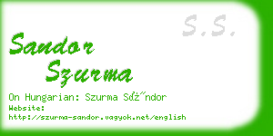 sandor szurma business card